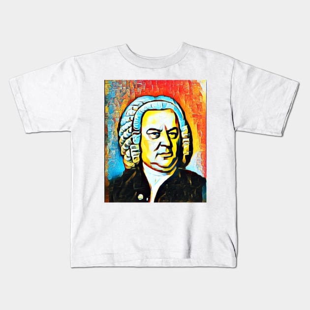 Johann Sebastian Bach Abstract Portrait | Johann Sebastian Bach Artwork 2 Kids T-Shirt by JustLit